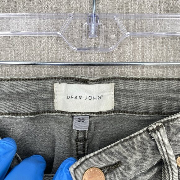 Dear John Button Fly Stella Super High Rise Crop Jeans Stretch‎ Faded - Picture 4 of 14